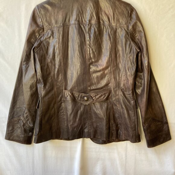 Vintage French Redskins Brown Patina Leather Jacket Size M Glove Soft Read! - Picture 11 of 16